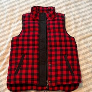 Madewell Small Red & Black Buffalo Check Fireside Sherpa Flannel Vest